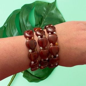 Carnelian Hearts Bracelet